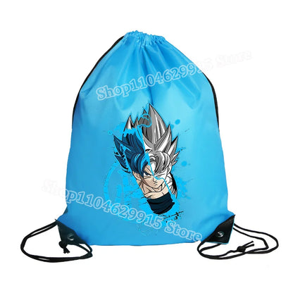 Dragon Ball Drawstring Bag Boys Goku Anime Figure String Pocket Swimming Pool Clothes Shoes Storage Waterproof Backpack Gifts