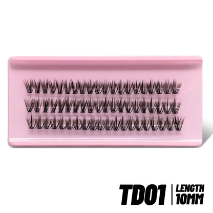 GROINNEYA Cluster Eyelashes Cat Eye Lashes Natural long Lashes Individual Lashes Mixed Tray Eyelash Extension Diy Lashes