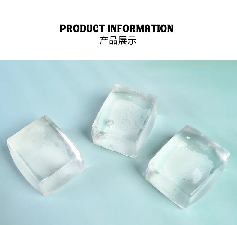 Transparent Ice Cubes Soft TPR Slow Rebound Sequins Maltose Ball Pinch Toy Stress Relief Elastic Squeezing Ball Decompression