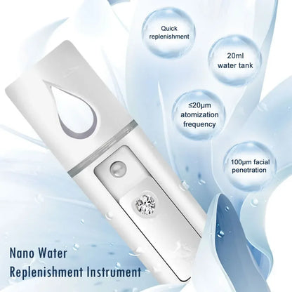 Nano Facial Steamer Mist Spray Eyelash Extensions Cleaning Pores Water Moisturizing Hydrating Face Cute Mini Handheld Sprayer