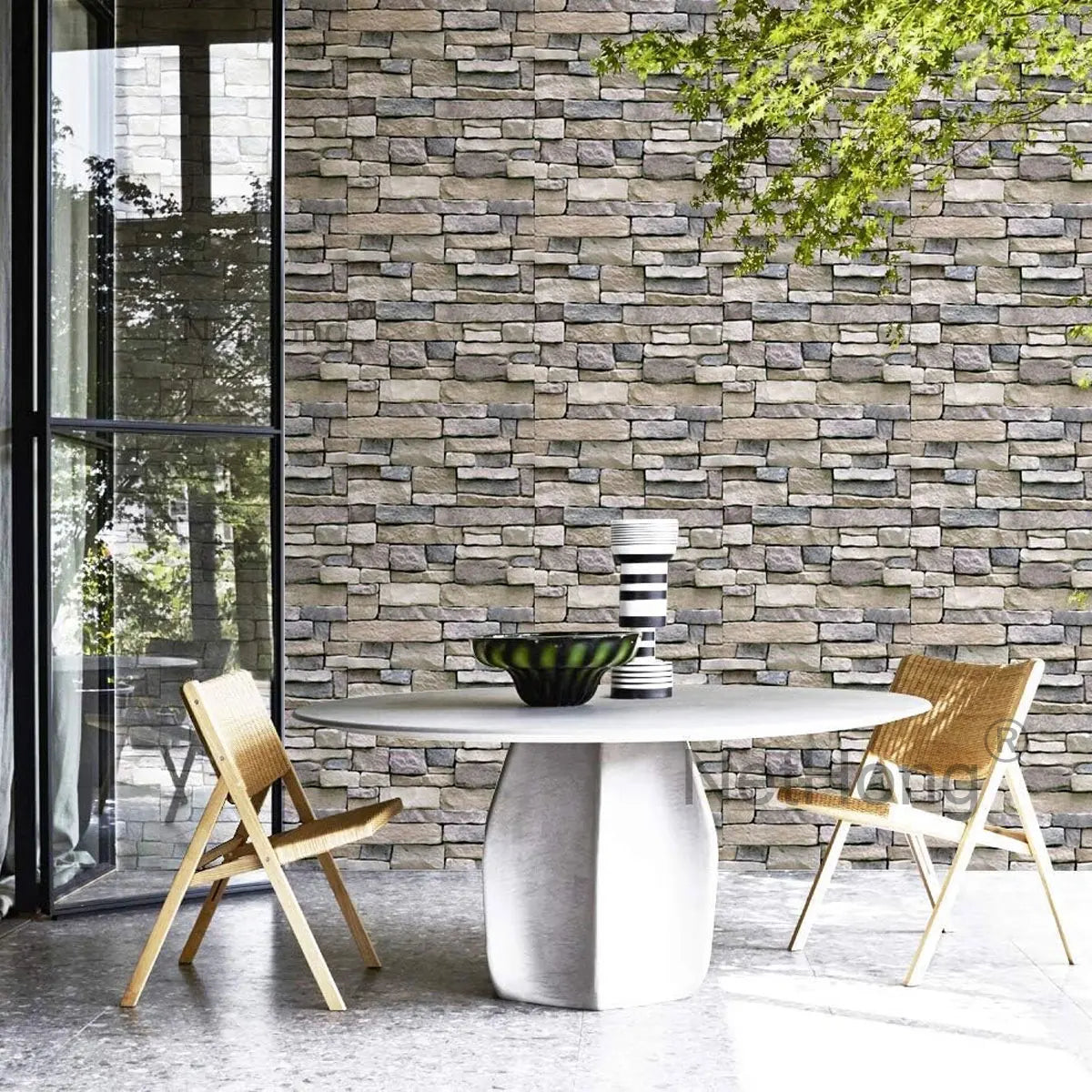 6M Vinyl Yellow bricks Wallpaper Stickers Self Adhesive Paper Waterproof