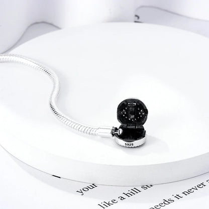 925 Sterling Silver Charm Bracelet - Leaf, Clover, Butterfly & Heart Design | 17-20cm Adjustable