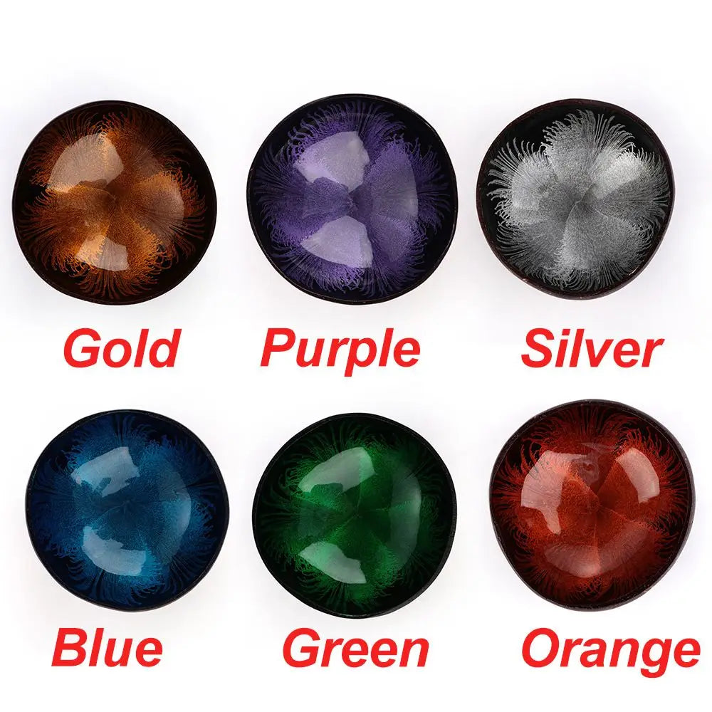 Natural Coconut Shell Bowl Dishes Handmade Kitchen Key Candy Nut Storage Bowl Paint Mosaic Craft Home Decor