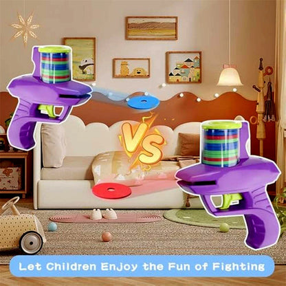 Kids Foam Disc Flying Gun Toy - Outdoor Shooting Game for Children Ages 3-12