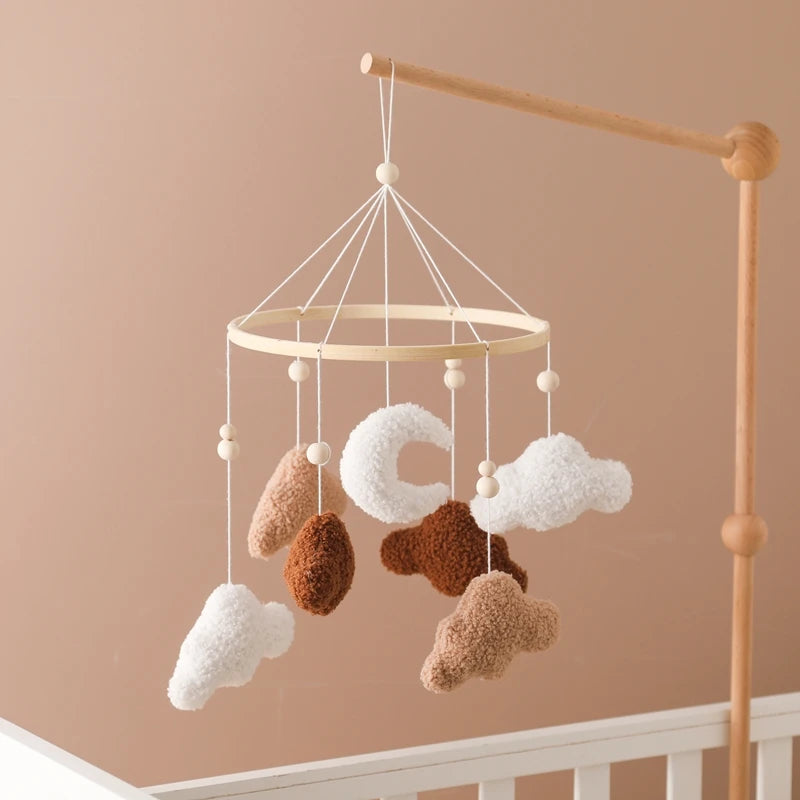 Baby Crib Mobile Bed Bell Toys Musical Rattle Educational Toys Bed Bell Newborn Mobile Bed Bell Bracket Baby Hanging Toys Holder