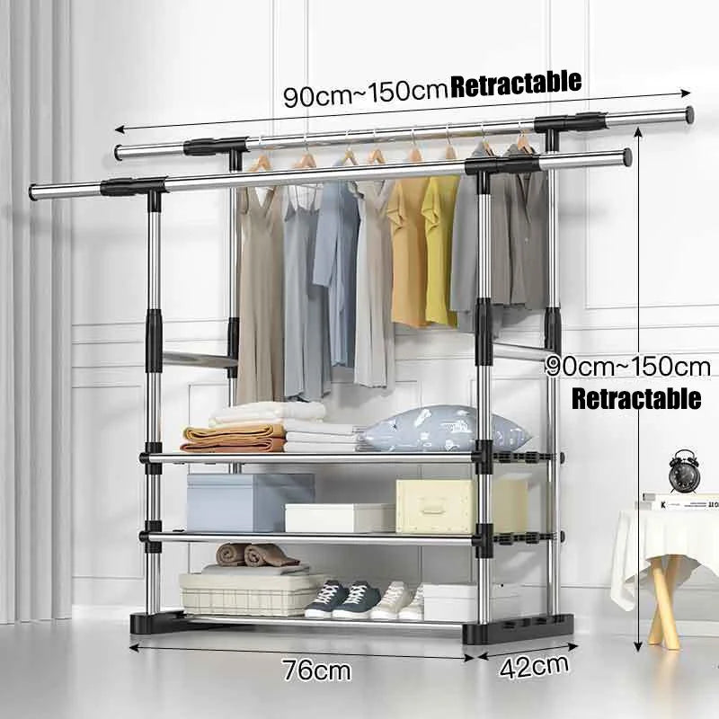 Telescopic Mobile Clothes Rack