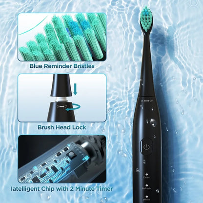 Sejoy Sonic Toothbrush 8 Brush Heads 5 Cleaning Modes Smart Timer Rechargeable Electric Toothbrush Personal Care Appliances