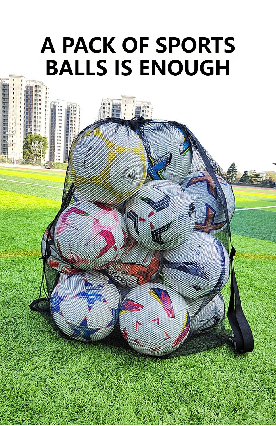 Loogdeel Football Basketball Ball Pack Double Shoulder Storage Pouch Shoulder Net Pocket Bag Training Sports Equipment Bag