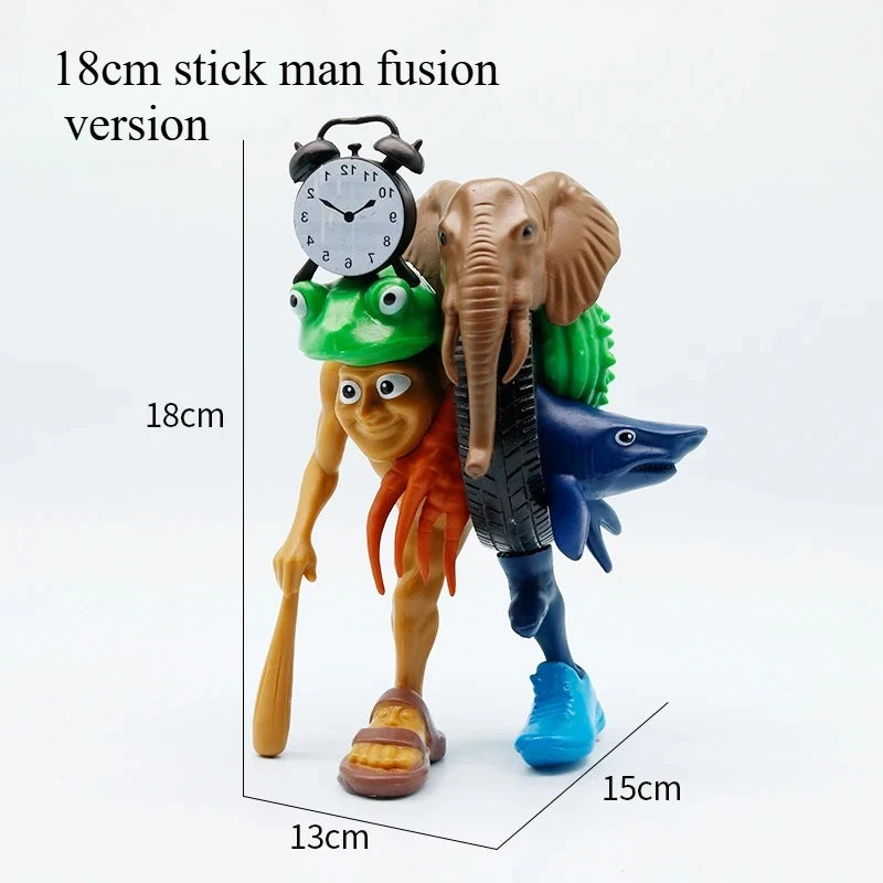 Tung Tung Tung Sahur Tralalero Tralala Italian Brainrot Monster Fusion Edition Anime Action Cartoon Ornament Fun Toy Gift Figure