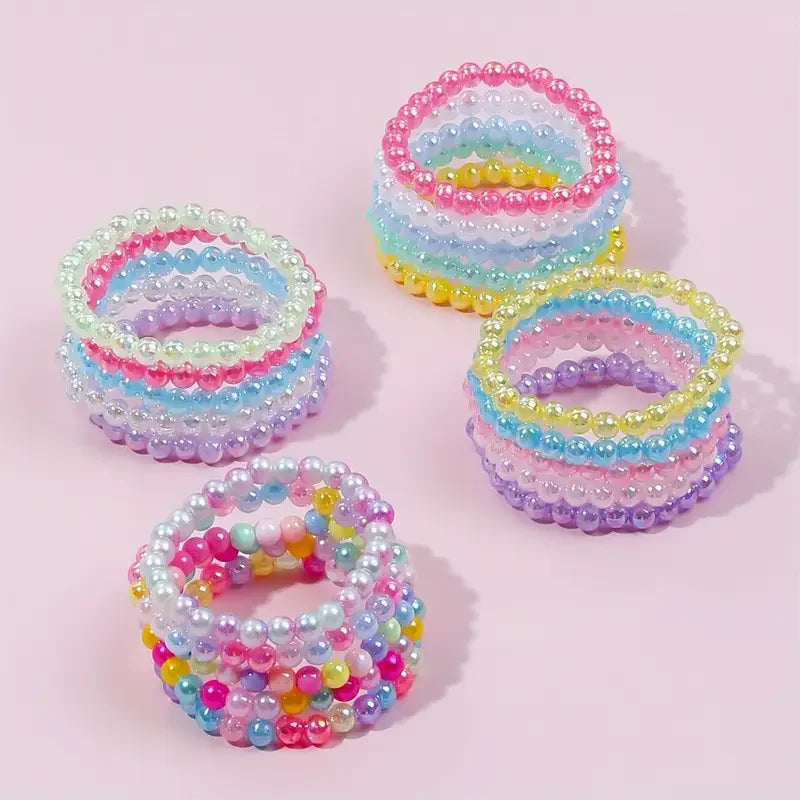 10/100Pcs Colorful Beaded Bracelets for Children Birthday Party Favors Goodie Pinata Filler Baby Shower Wedding Guest Treat Gift
