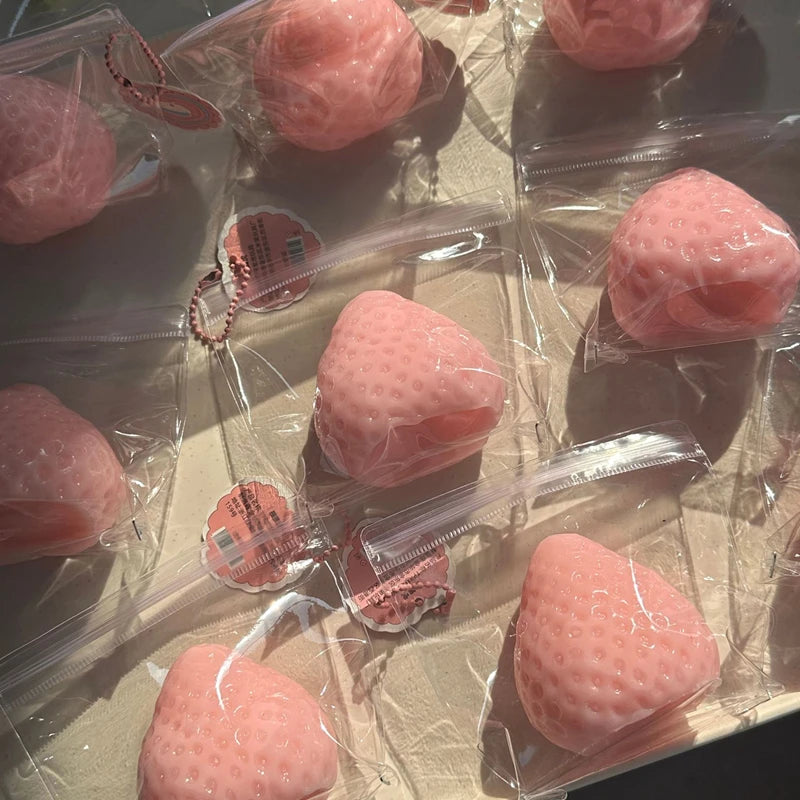 Strawberry Taba Squishy Fidget Toy - Slow Rebound Stress Relief Toy for Kids, Adults, Office & Party Favors - Squeeze Gift