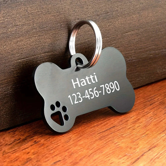 Personalized Engraved High Quality Dog Cat Tags with Name and Phone Number Bone Shaped Pet Pendant for Custom Pet Identification