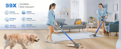 INSE S9X Cordless Vacuum Cleaner 45Kpa Stick Vacuum with LED Display 55min Runtime 4 Suction Modes Smart Adjustment Home Applian