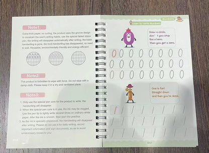 Magic Writing Book in Portuguese Calligraphy Notebook Montessori Kids Reusable Educational Calligraphic Letter Practice Toy