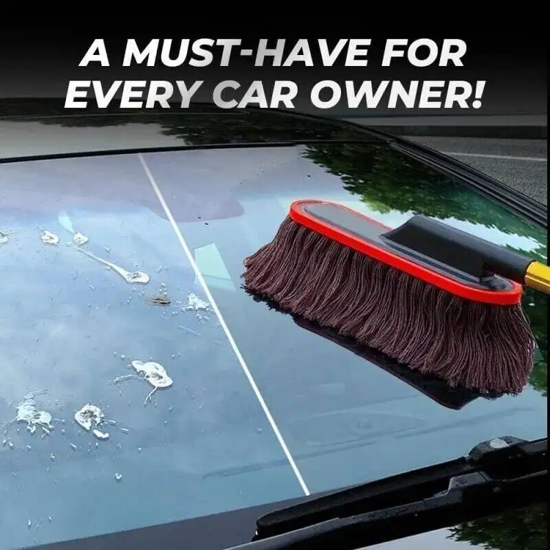 Telescopic Car Duster Wax Brush Mop Cleaning Cloth Scratch Free Dusting Waxing