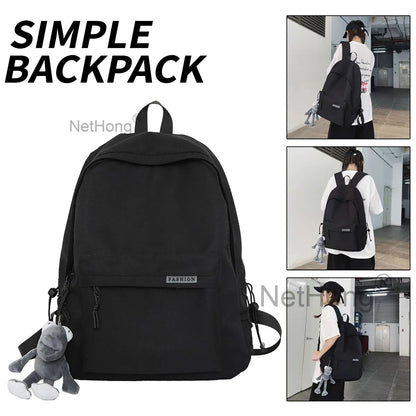 Retro Backpack School Rucksack for Laptop/Travel/Work Plain Bag Girls Boys uk~