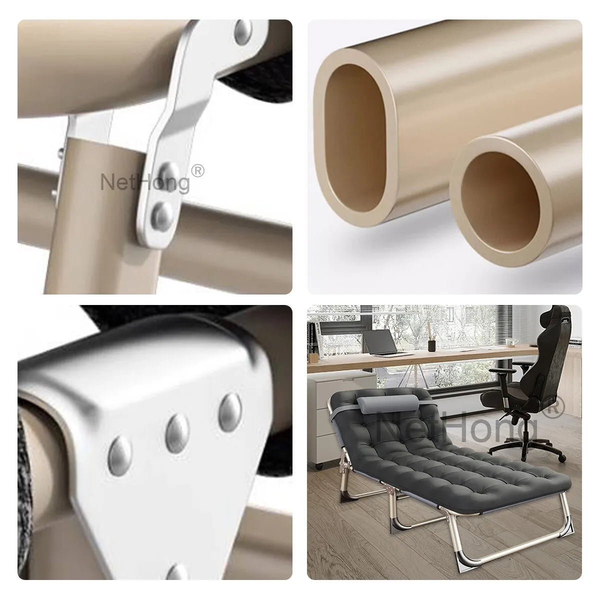 Cot Heavy-Duty Portable Camping Folding Sleeping Bed With Mattress`