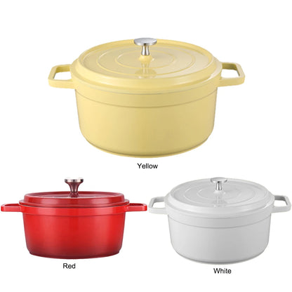 Enameled Cast Aluminum Dutch Oven with Lid Home Kitchen Enamel Stock Pot Dutch Oven Cast Aluminum Pot Multifunctional Cookware
