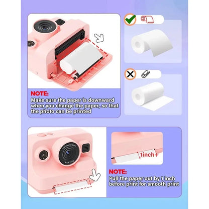 Kids Camera Instant Print Refill for Kids Instant Camera Thermal Printing BPA Free,57x25mm White Non-Adhesive Photo Print Rolls