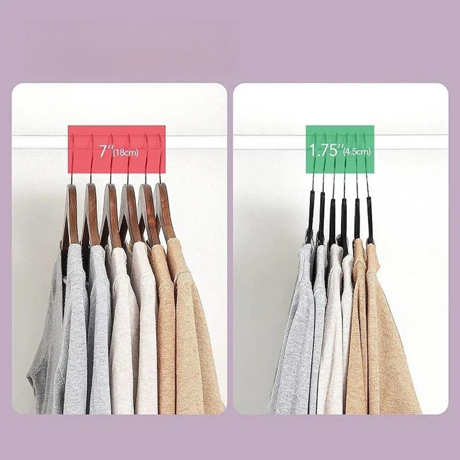 Non-Slip Suit Hanger, Velvet Prevents Movement and Slippage, Slim and Durable, Maximizes Wardrobe Space, Black/Gray - Pack of 20