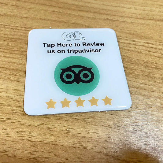 3.93"X3.93" Instagram Facebook Google Tripadvisor Trustpilot Review NFC Tap Card Self-Adhesive Epoxy Plate for Businesses