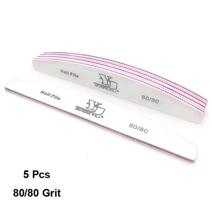 5/25Pcs/Lot Nail File Mix Color 80/100/150/180/240 Grit Professional Sandpaper Cuticle Remover Buffer Files Manicure Tool Set