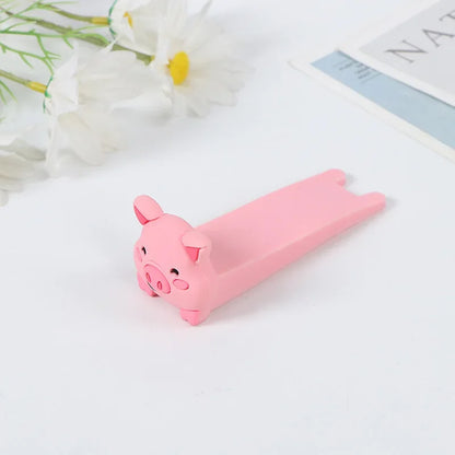 Cartoon Door Stop Silicone Reusable Shock Absorbent Block Wedge Doorstops Door Handle Stopper Home Door Anti-collision Stopper
