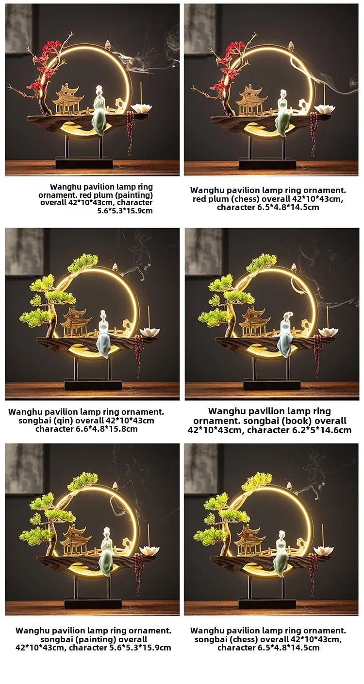 Hot Sell Backflow Incense Burner Home Decor Light Circle for Zen Yoga Meditation home fragrance Aromatherapy Festival Gift