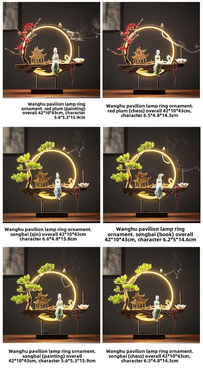 Hot Sell Backflow Incense Burner Home Decor Light Circle for Zen Yoga Meditation home fragrance Aromatherapy Festival Gift