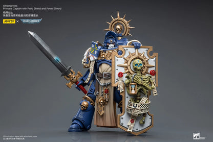 JOYTOY 1/18 Actionfigur 40K Primaris Captain mit Reliktschild und Energieschwert, Anime-Militärmodell