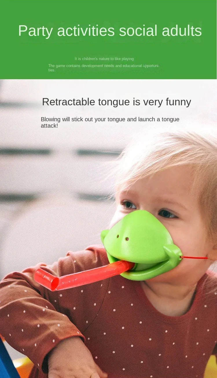 Frog Tongue-Sticking TikTok Same Funny Toy Lizards Mask Two-player Card Game Desktop Interactive Toys Parent-child Party Games