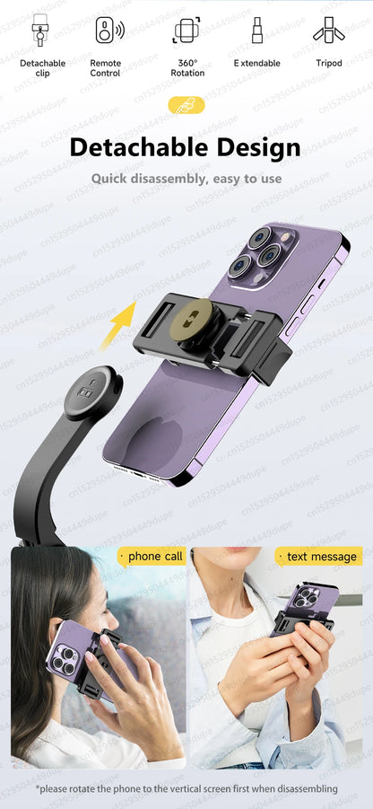 TOKQI-L21 Selfie Stick Telescopic Travel Handheld Tripod Portable Phone Stand for Cell Phone Live Streaming TikTok Recording