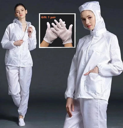 Isolations-Arbeitskleidung vom geteilten Typ. Wiederverwendbare, antistatische Unisex-Sicherheitskleidung mit Taschen. Staubdichte, saubere Lackmaterialien