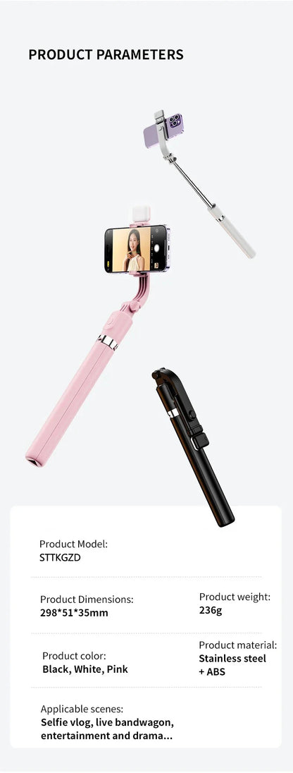 Ultra Long 1700mm Selfie Stick with Bluetooth Remote Portable Phone Holder And Fill Light Tripod Stand for Live Broadcasts