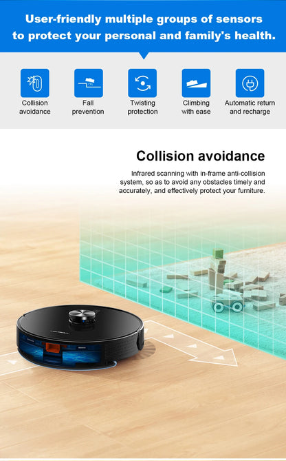 Liectroux / LILIN X6 LDS Saugroboter, Laser-Lidar-Navigation, Nass- und Trockenwischen, 6500 Pa Saugkraft, Mehrbodenkarte, Teppichverstärkung
