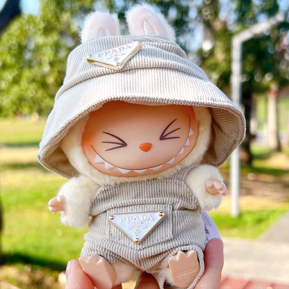 NO Doll,  For Labubu Doll Clothing Set Hat 17cm Clothes Shoes Doll DIY Accessories Training Sitting Party Games Toys Gifts