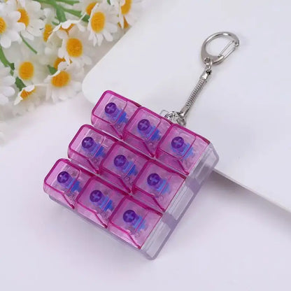 9-in-1 Keyboard Keychain Fidget Toy Decompression Button Finger Clicker Toys Stress Relief Keyboard Fidget Sensory Toys for kids