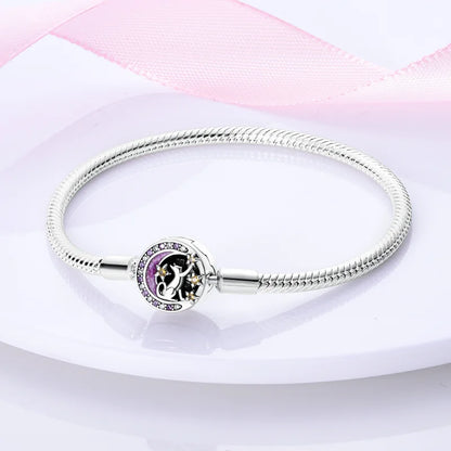 925 Sterling Silver Charm Bracelet - Leaf, Clover, Butterfly & Heart Design | 17-20cm Adjustable