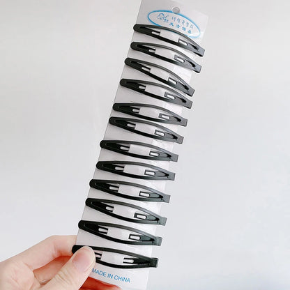 12Pcs/Set Black Barrettes BB Hair Clips Professional Hairpins Hair Accessories For Women Girls Styling Tool Headdress 5-8cm