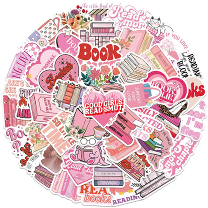 50PCS Smutty Dark Romance Bookish Spice Reader Girl Cartoon Booktok Sticker Aesthetic Car Kindle Ipad Phone Laptop Diary Sticker
