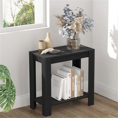Modern Black Coffee Table Small Wood Narrow Sofa Side End Table Nightstand TV Stand Living Room Furniture