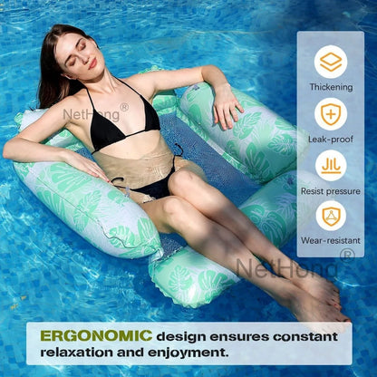 Iatable Chair 4Tube Pool Lounger Float Water Hammock Multi-Purpose
