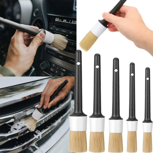 5PCS CAR DETAIG BRUSH DETAIL FOR CLEANING WHEELS ENGINE EMBLEMS AIR VENTS SET