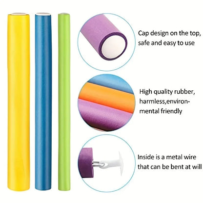 42pcs Soft Foam Heatless Curlers for Easy, No-Damage Long Hair Curls