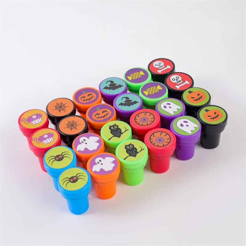 12/24pcs Creative Cartoon Pumpkin Bat Seal Halloween Party Toy Children Birthday Party Small Gifts Kids Favour Gift Bag Fillers