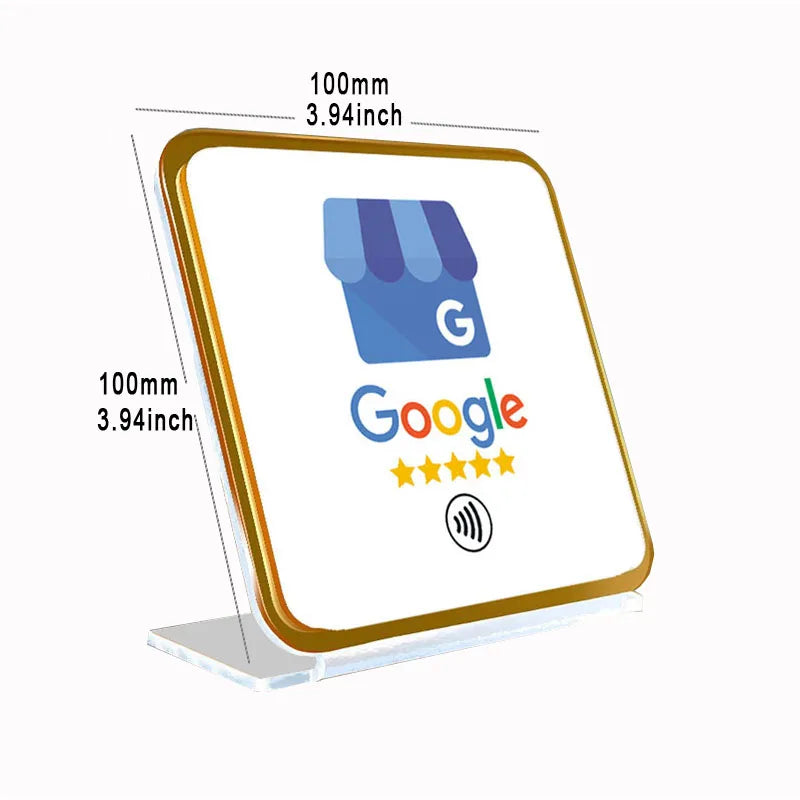 NFC Dual Chips Acrylic Restaurant Table Display Stand for Google+Instagram Google+Facebook Social Media