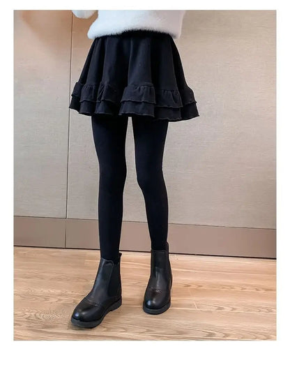 Girls Leggings Skort - Korean Style Two-Piece Skirt Pants | Spring Autumn Kids Outerwear