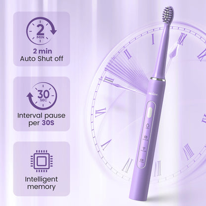 Sejoy Electric Toothbrush with 6 Heads 3 Cleaning Modes for Dental Care Smart Timer Rechargeable Sonic Toothbrush