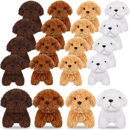 12-24PCS Teddy Dog Plush Toys Stuffed Puppy Dogs Soft Poodle Doll Animal Pet Toy for Adopt a Puppy Party Favors Birthday Gfits