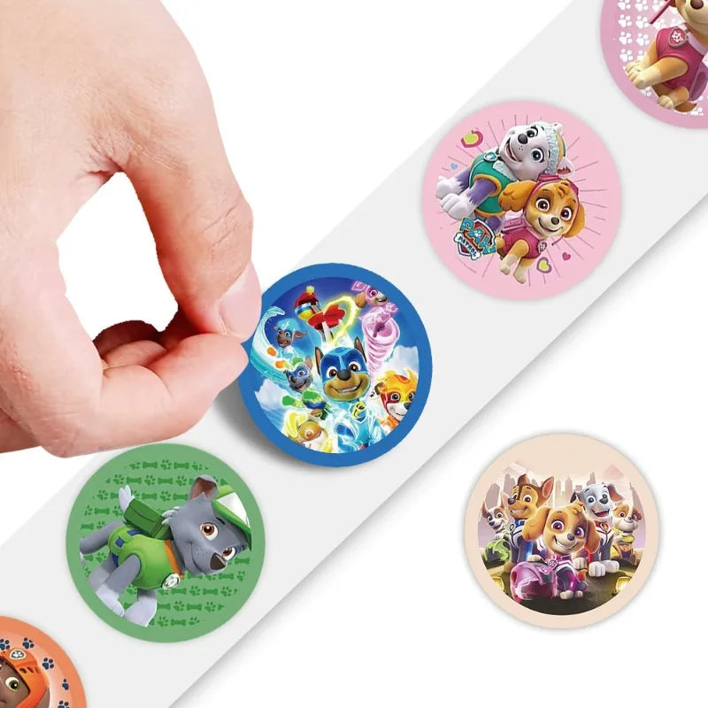 500 Sheets/Roll Paw Patrol Sticker Cartoon Anime Sticker Decoration Kids Album Diary Envelope Sealing Paper Tape Kids Toys